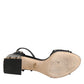 Dolce & Gabbana Black Studded Ankle Strap Sandals Shoes