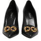 Dolce & Gabbana Black Leather DG Amore Heels Pumps Shoes