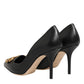 Dolce & Gabbana Black Leather DG Amore Heels Pumps Shoes