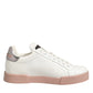 Dolce & Gabbana White Leather Sacred Heart Sneakers Shoes