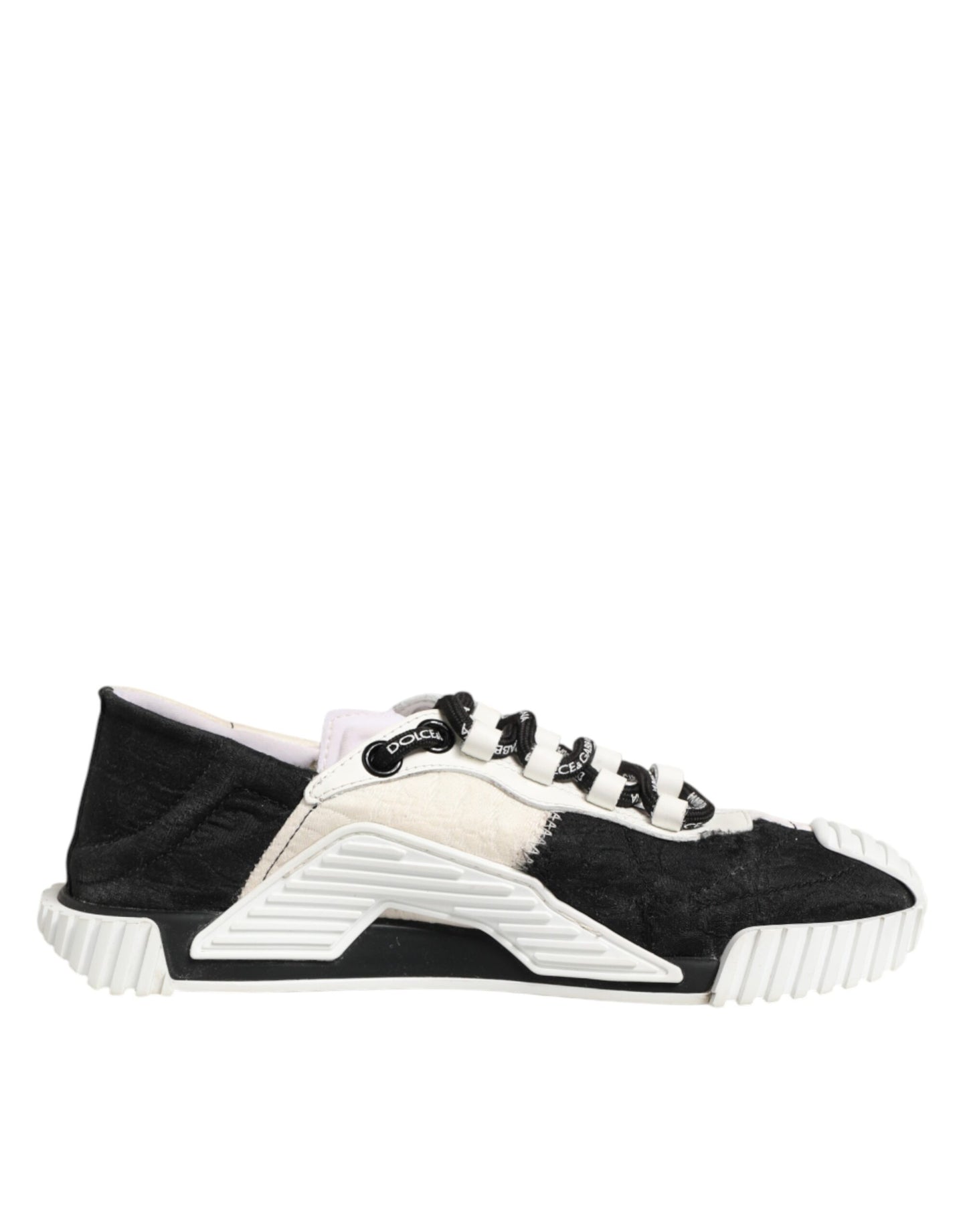 Dolce & Gabbana White Black Leather NS1 Sneaker  Shoes