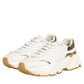 Dolce & Gabbana White Gold Daymaster Low Top Sneakers Shoes