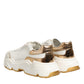 Dolce & Gabbana White Gold Daymaster Low Top Sneakers Shoes
