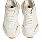 Dolce & Gabbana White Gold Daymaster Low Top Sneakers Shoes