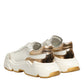 Dolce & Gabbana White Gold Daymaster Low Top Sneakers Shoes