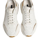 Dolce & Gabbana White Gold Daymaster Low Top Sneakers Shoes