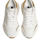 Dolce & Gabbana White Gold Daymaster Low Top Sneakers Shoes