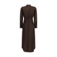 Ella Brown Silk Casual Dress