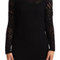 Missoni Bodycon Sheath Black Viscose Long Sleeves Mini Dress