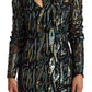 Patrizia Pepe Sheath Multicolor Sequin Long Sleeves Mini Dress