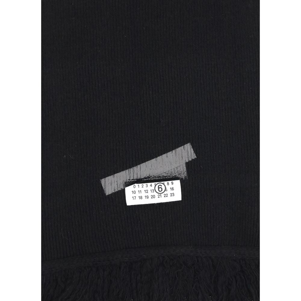 MM6 Black Wool Scarf