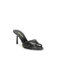 Prada Black Calf Leather Bos Taurus Stiletto Heel Sandals