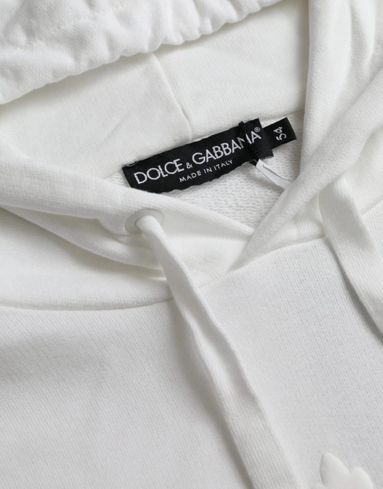 Dolce & Gabbana White Cotton Hooded Pullover Sweatshirt Men Mens Sweater