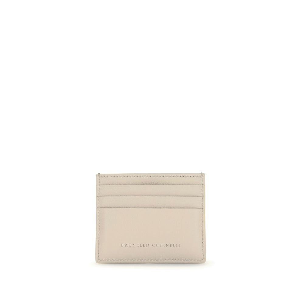 Brunello Cucinelli Beige Calf Leather Bos Taurus Wallet Womens Wallet