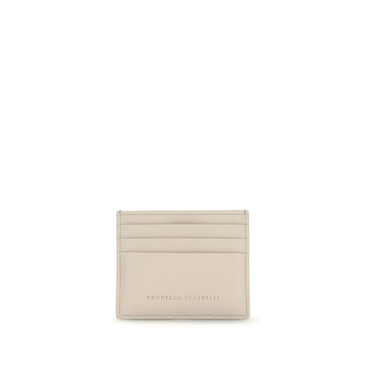 Brunello Cucinelli Beige Calf Leather Bos Taurus Wallet Womens Wallet