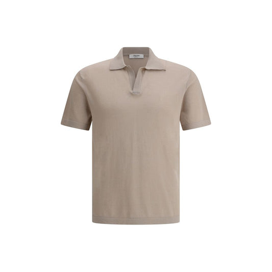 Cruna Beige Cotton Polo Shirt Mens T-Shirt