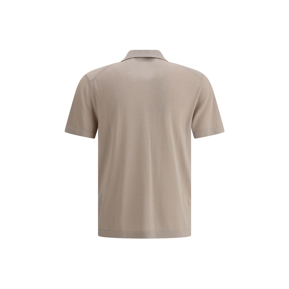 Cruna Beige Cotton Polo Shirt Mens T-Shirt