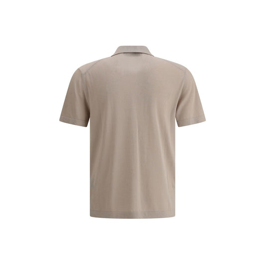 Cruna Beige Cotton Polo Shirt Mens T-Shirt