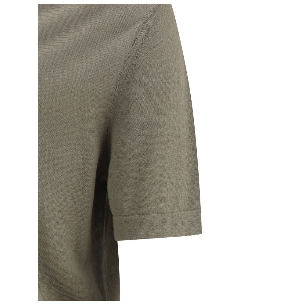 Cruna Green Cotton Polo Shirt Mens T-Shirt