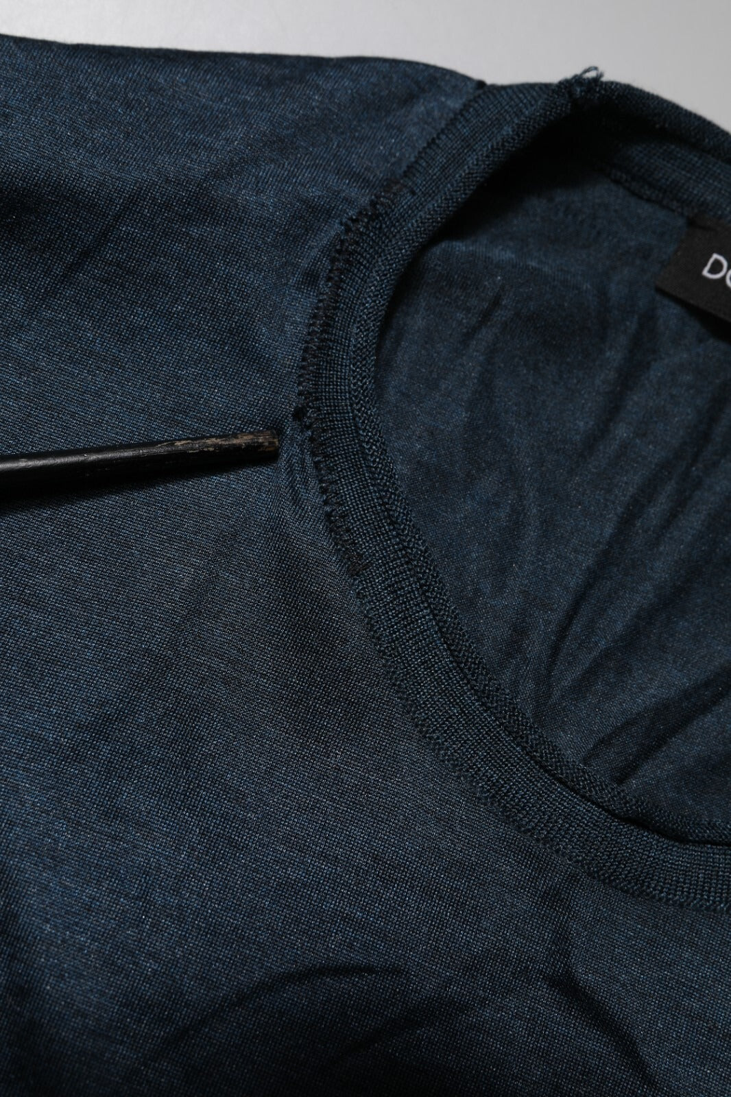 Dolce & Gabbana Dark Blue Silk Crew Neck Short Sleeve T-shirt Mens T-Shirt