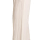 Tonello White High Waist Pleated Straight Formal Trouser Pants