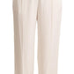 Tonello White High Waist Pleated Straight Formal Trouser Pants
