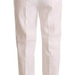 Fabiana Filippi Linen White High Waist Straight Formal Trouser Pants