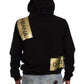 Dolce & Gabbana Black Gold Hooded Cotton Mens Pullover Sweater Mens Sweater