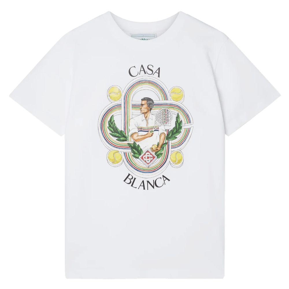 Casablanca White Cotton T-Shirt Mens T-Shirt