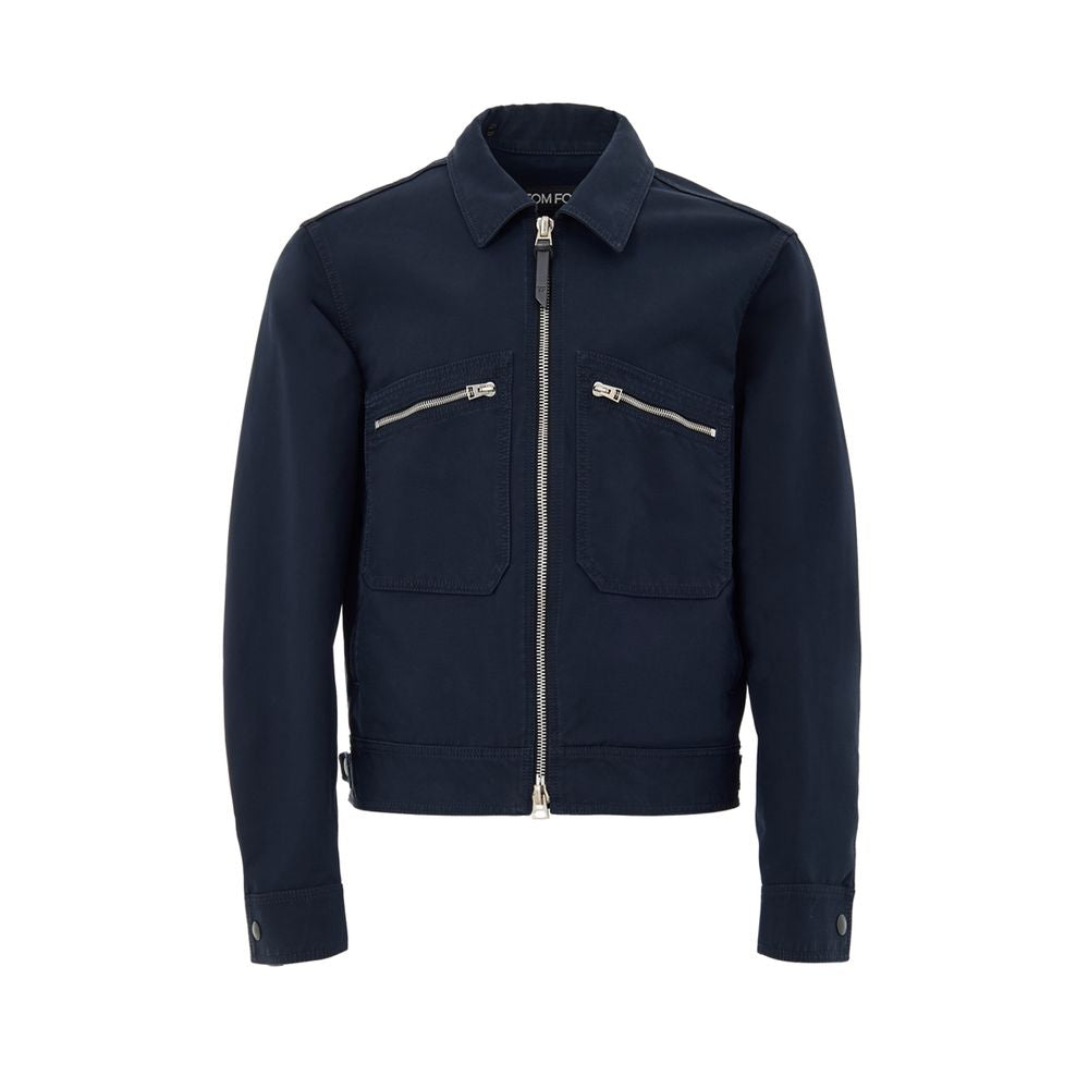 Tom Ford Blue Cotton Shell Jacket Mens Jacket
