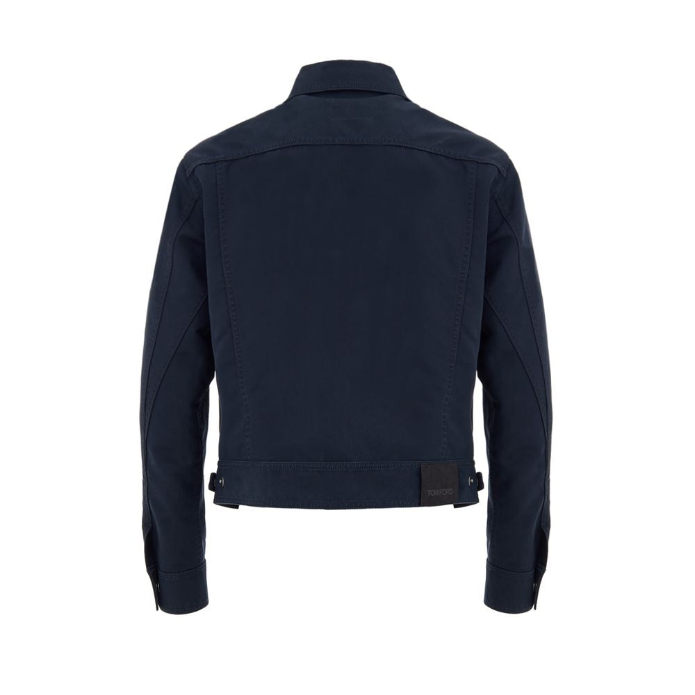 Tom Ford Blue Cotton Shell Jacket Mens Jacket
