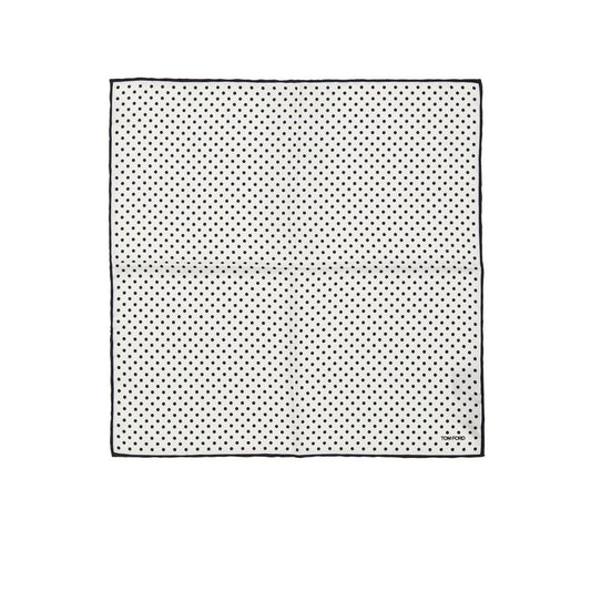 Tom Ford Black And White Silk Pocket Square