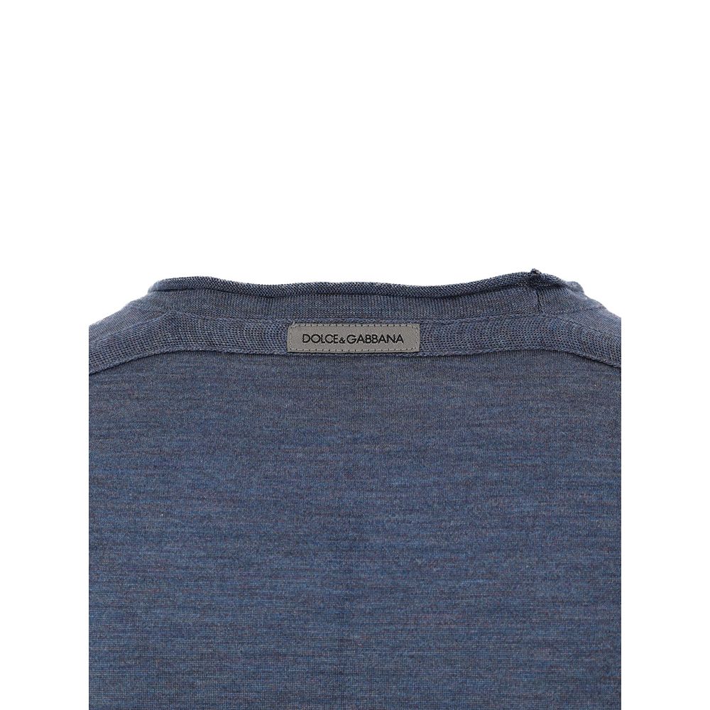 Dolce & Gabbana Blue Silk Sweatshirt Mens Sweater