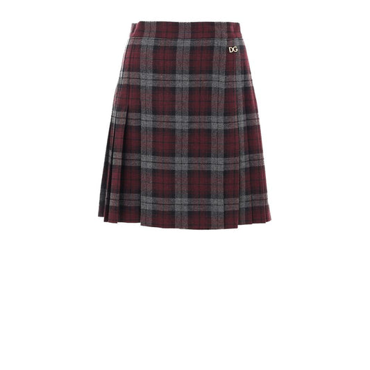 Dolce & Gabbana Bordeaux Wool Mini Skirt
