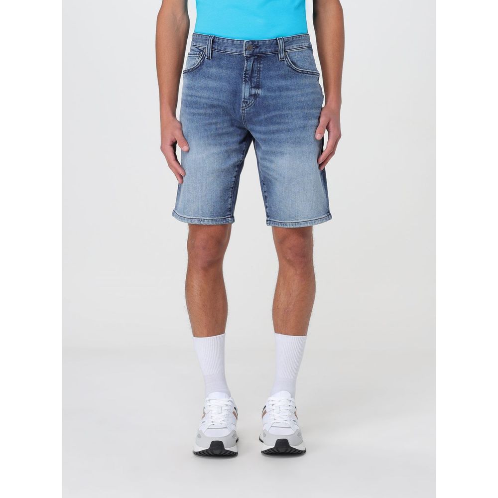 Hugo Boss Blue Denim Shorts Mens Shorts