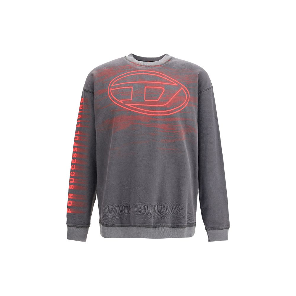 Diesel Gray Cotton Sweatshirt Mens Sweater