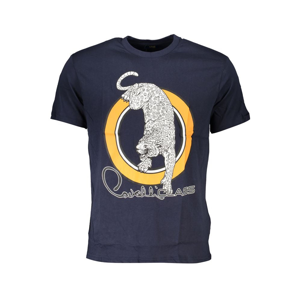 Cavalli Class Blue Cotton T-Shirt Mens T-Shirt