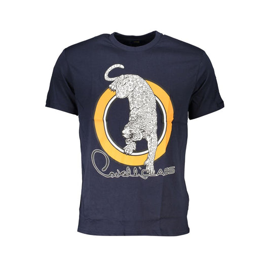 Cavalli Class Blue Cotton T-Shirt Mens T-Shirt