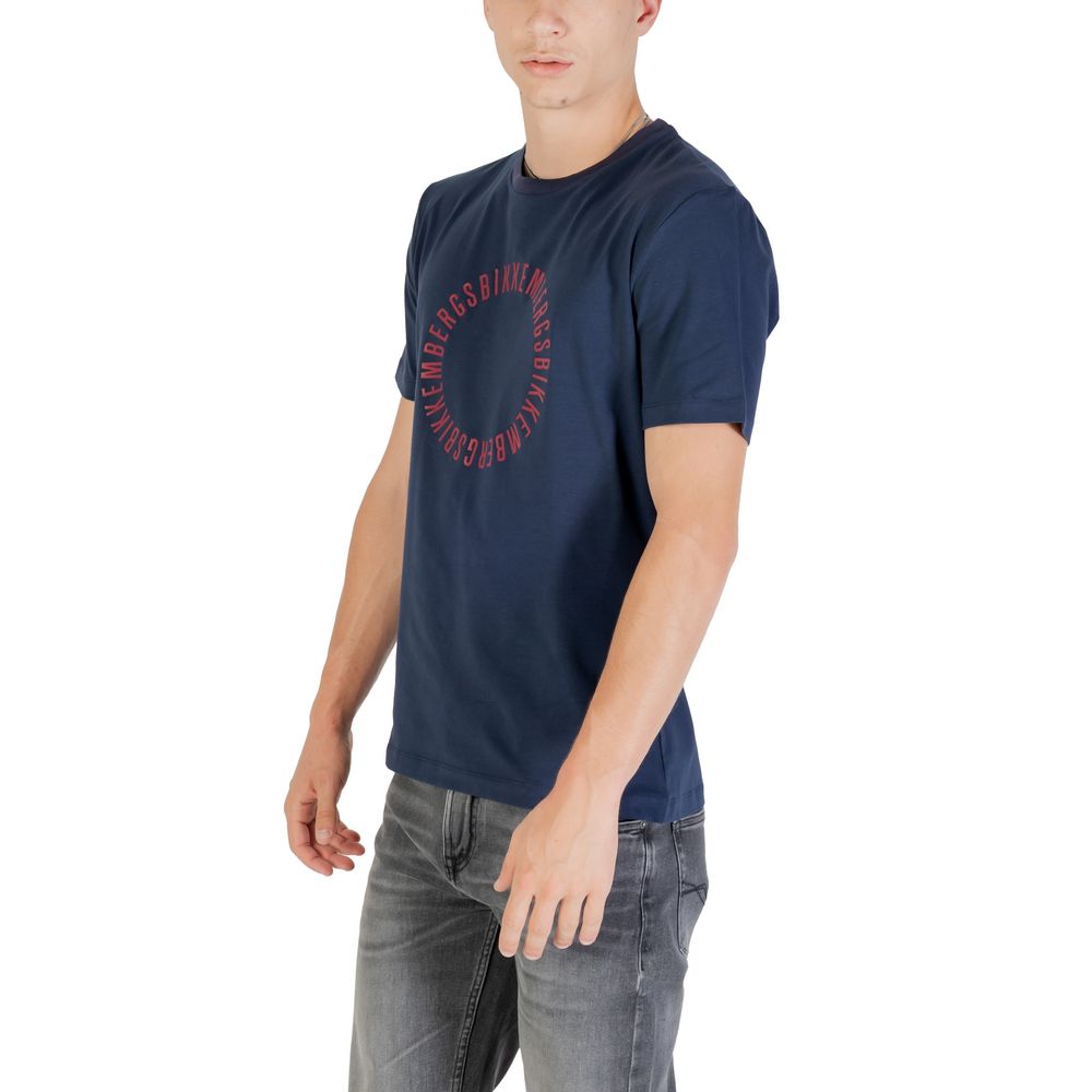 Bikkembergs Blue Cotton T-Shirt Mens T-Shirt