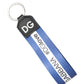 Dolce & Gabbana White Blue Logo Polyester PVC Holder Keychain Keyring