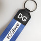 Dolce & Gabbana White Blue Logo Polyester PVC Holder Keychain Keyring