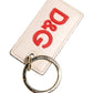 Dolce & Gabbana White Calf Leather D&G Logo Metal Ring Keychain Keyring