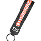 Dolce & Gabbana Black Logo Polyester Silver Brass Holder Keychain Keyring