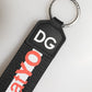 Dolce & Gabbana Black Logo Polyester Silver Brass Holder Keychain Keyring