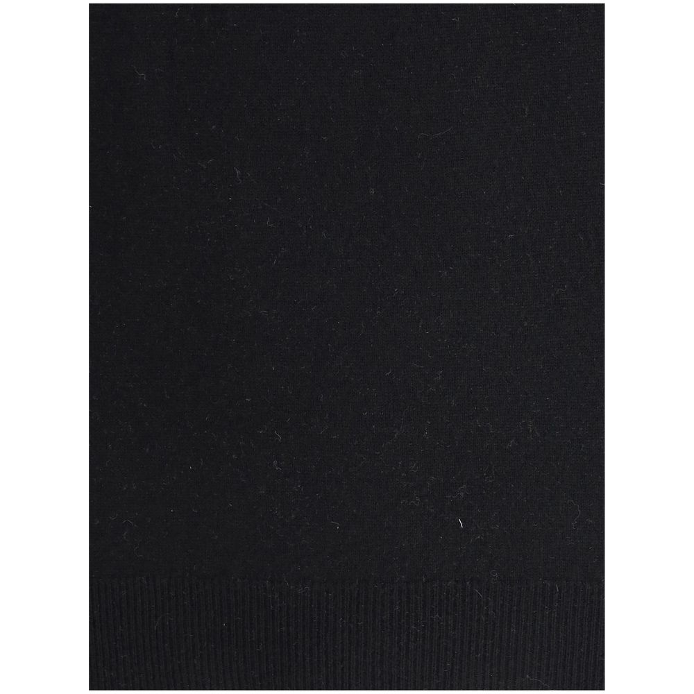 Aragona Cashmere Black Merino Wool Turtleneck Mens Sweater