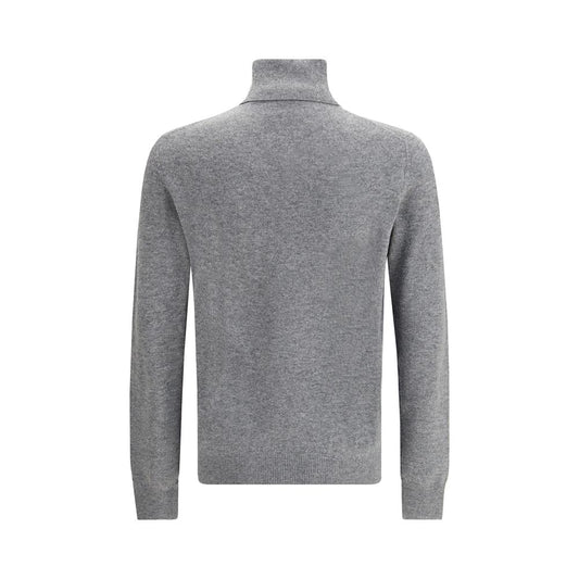 Aragona Cashmere Gray Merino Wool Turtleneck Mens Sweater