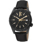 Just Cavalli Black Leather Dress Watch