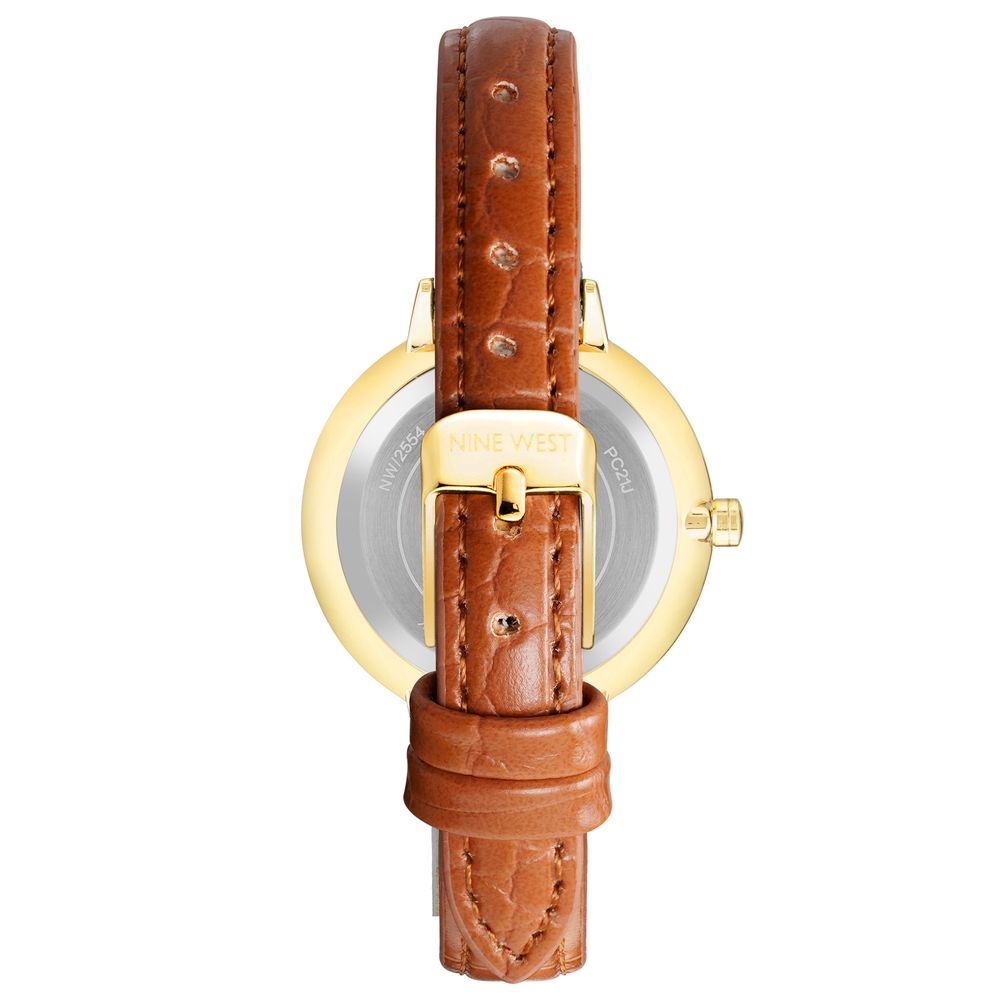 Nine West Brown Leather Dress Watch