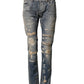 Dolce & Gabbana Blue Tattered Men Skinny Denim Trouser Jeans