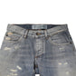 Dolce & Gabbana Blue Tattered Men Skinny Denim Trouser Jeans